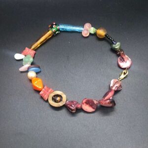 Handmade VNT Lampwork glass beaded choker necklace